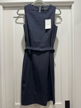 Theory | Dresses | Theory Sleeveless Linen Blend Aline Wrap Dress Pearl  Blue Size | Poshmark